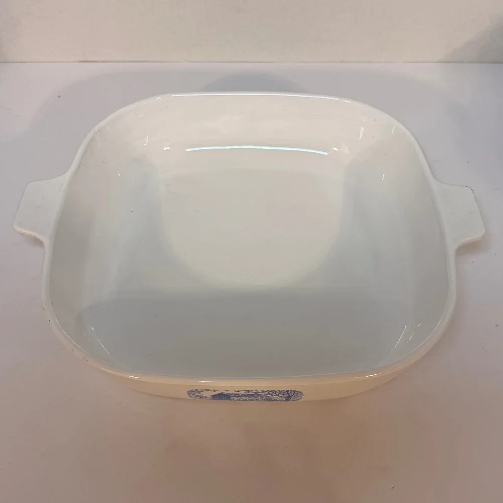 Vintage Corning Ware Amana Radarange Browning‎ Skillet Blue Homestead White 10in